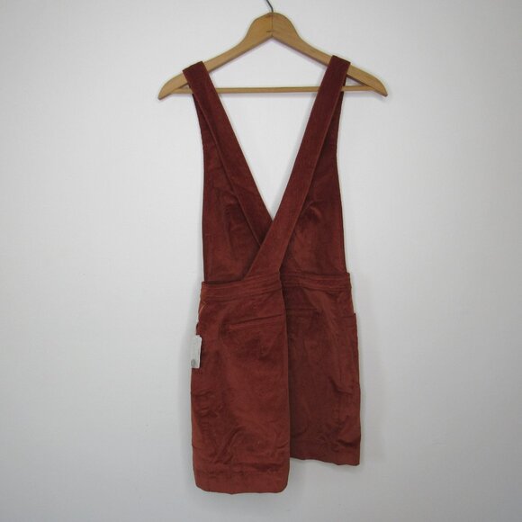 Free People Old School Love Overall Dress Jumper Copper Rust Sz 2 NWT - Picture 7 of 8